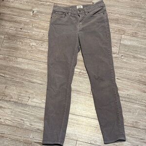 J. Crew Lookout High Rise Skinny corduroy pants in Gray